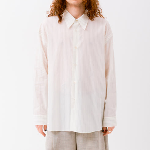 Studio Nicholson Loche Shirt Ecru/Black SNM-1164 Fit Detail Front Degli Uberti